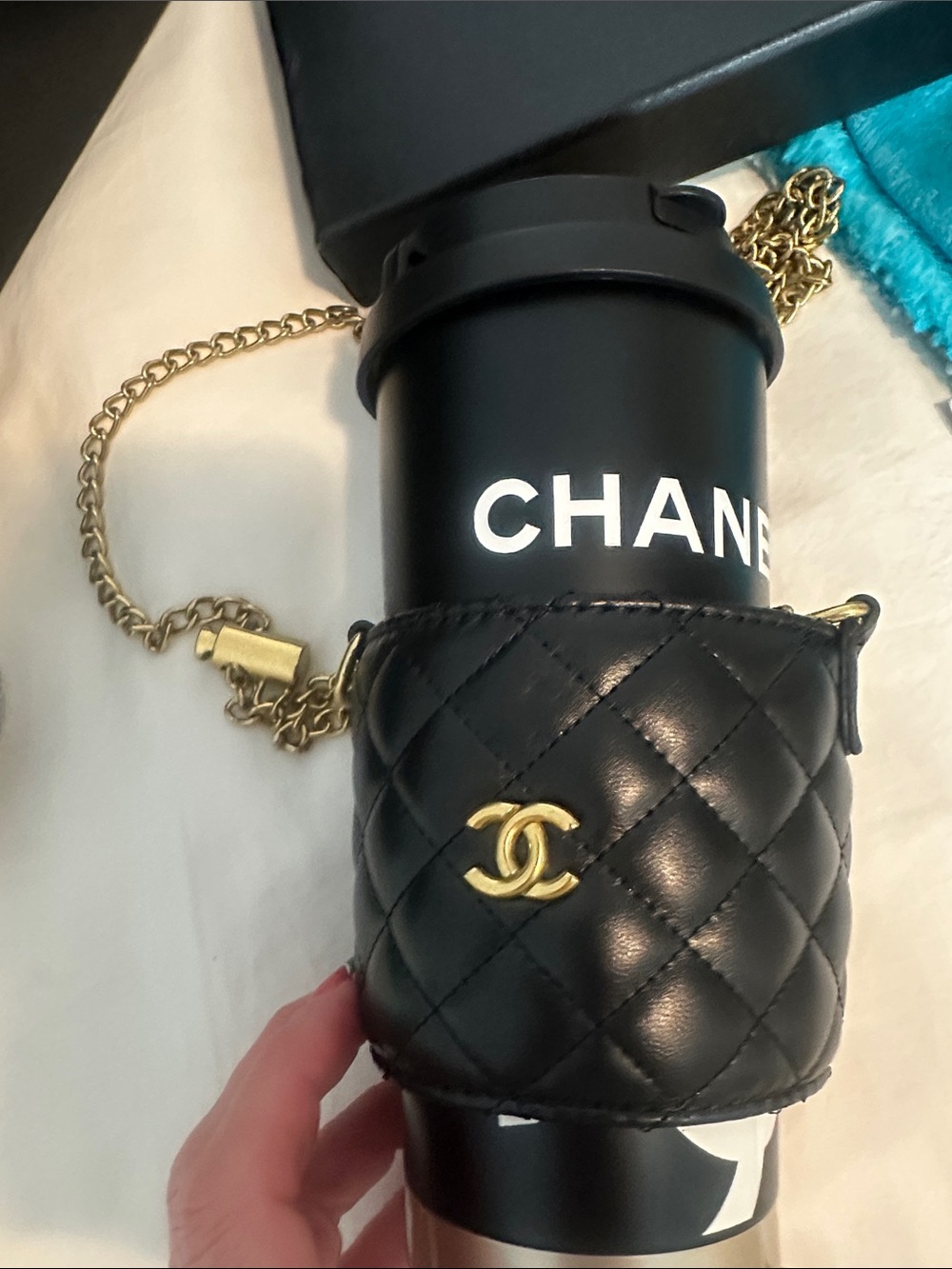 GWP - Quilted Lambskin Chain Bottle Holder - Picture 2 of 8